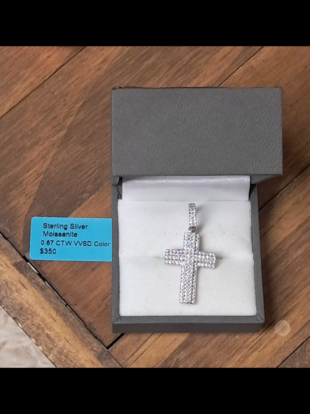 Moissanite Cross Pendant Sterling Silver VVS D 0.67 CTW NWT - Picture 6 of 12